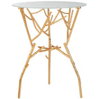 SAFAVIEH Treasures Lawanda Gold/ Blue-White Top Accent Table - 18  W x 18  L x 22.5  H - 18Wx18Dx23H