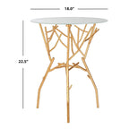SAFAVIEH Treasures Lawanda Gold/ Blue-White Top Accent Table - 18  W x 18  L x 22.5  H - 18Wx18Dx23H