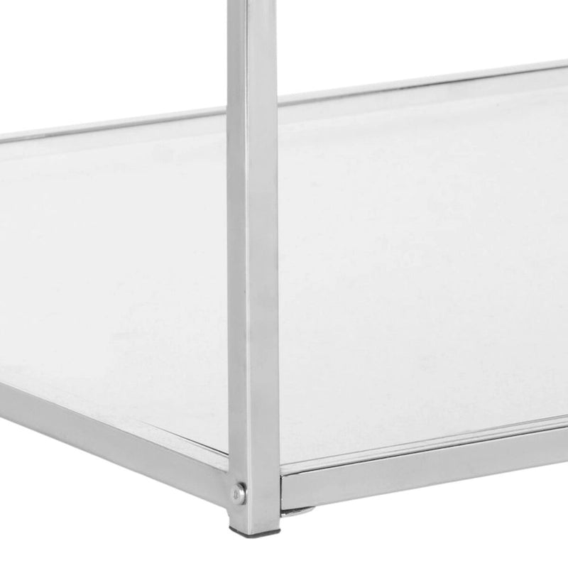 SAFAVIEH Bettylou White/Chrome High Gloss Coffee Table - 35.4  W x 35.4  D x 15.7  H - 35Wx35Dx16H
