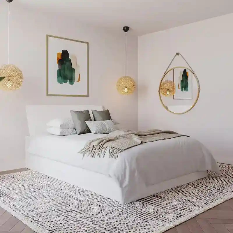 Nexera Paris Storage Bed with Headboard, White