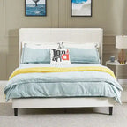 Modern Upholstered Tufted Headboard Platform Bed Frame