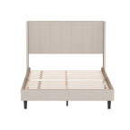 Modern Upholstered Tufted Headboard Platform Bed Frame