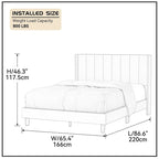 Modern Upholstered Tufted Headboard Platform Bed Frame