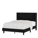 Modern Upholstered Tufted Headboard Platform Bed Frame