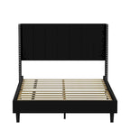 Modern Upholstered Tufted Headboard Platform Bed Frame