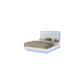 Best Quality Furniture B750 White Lacquer with LED Bedroom Set
