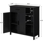 Storage Cabinet with Doors and Shelves - 11.8 D x 29.5 W x 31.6 H