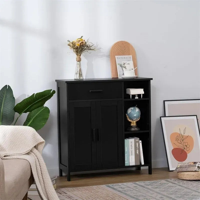 Storage Cabinet with Doors and Shelves - 11.8 D x 29.5 W x 31.6 H