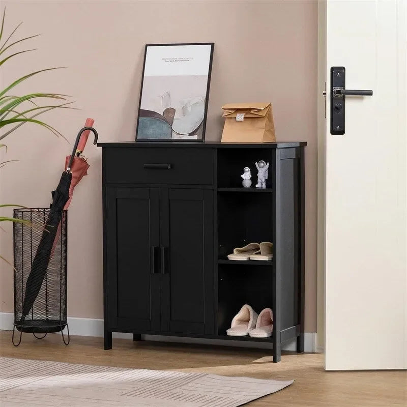 Storage Cabinet with Doors and Shelves - 11.8 D x 29.5 W x 31.6 H