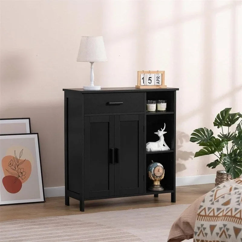 Storage Cabinet with Doors and Shelves - 11.8 D x 29.5 W x 31.6 H