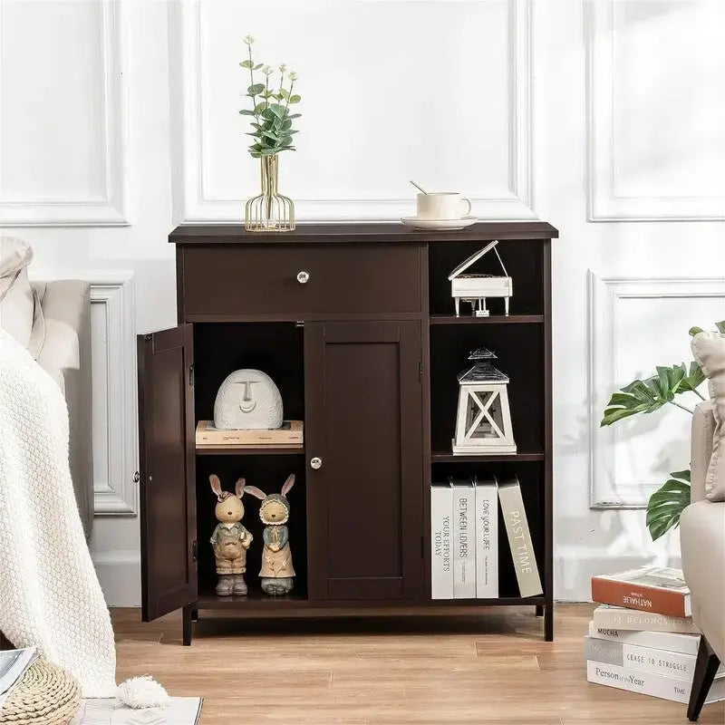 Storage Cabinet with Doors and Shelves - 11.8 D x 29.5 W x 31.6 H