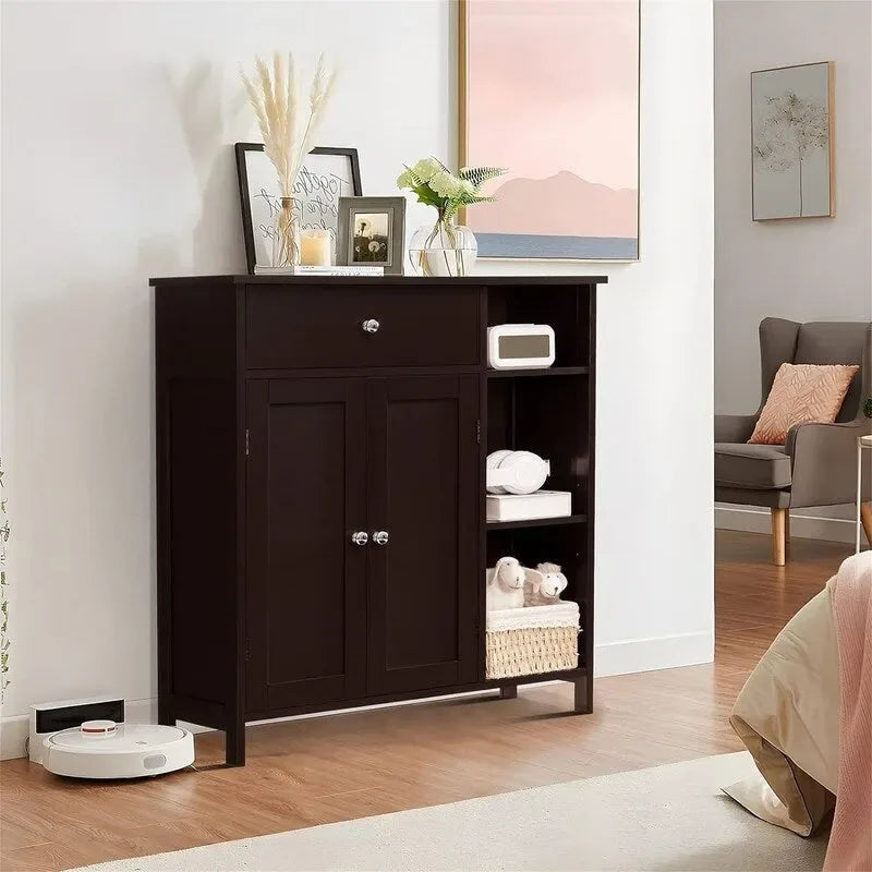 Storage Cabinet with Doors and Shelves - 11.8 D x 29.5 W x 31.6 H