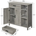 Storage Cabinet with Doors and Shelves - 11.8 D x 29.5 W x 31.6 H