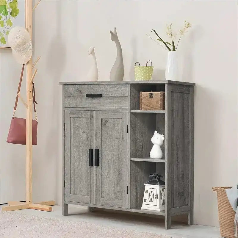 Storage Cabinet with Doors and Shelves - 11.8 D x 29.5 W x 31.6 H