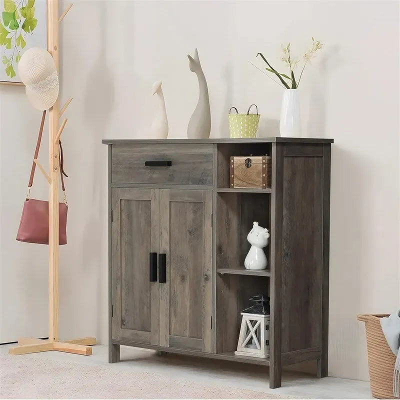 Storage Cabinet with Doors and Shelves - 11.8 D x 29.5 W x 31.6 H