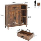 Storage Cabinet with Doors and Shelves - 11.8 D x 29.5 W x 31.6 H