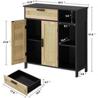 Storage Cabinet with Doors and Shelves - 11.8 D x 29.5 W x 31.6 H