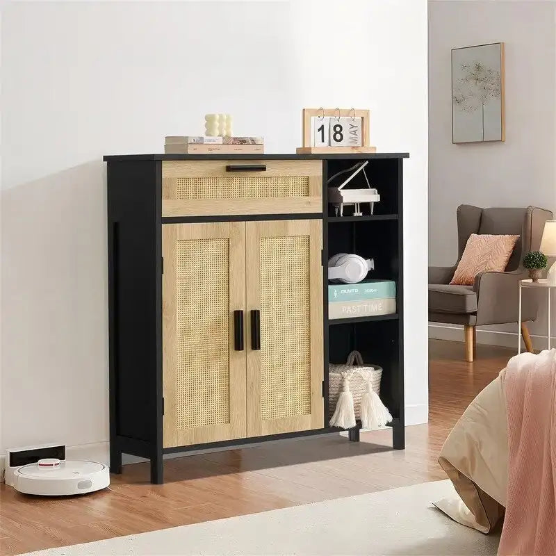 Storage Cabinet with Doors and Shelves - 11.8 D x 29.5 W x 31.6 H
