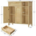 Storage Cabinet with Doors and Shelves - 11.8 D x 29.5 W x 31.6 H