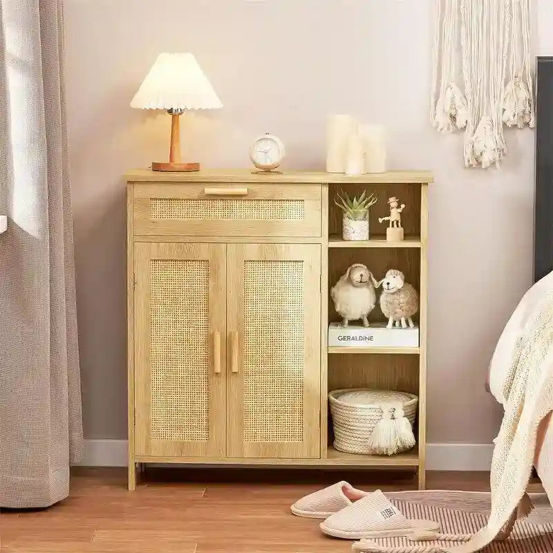 Storage Cabinet with Doors and Shelves - 11.8 D x 29.5 W x 31.6 H