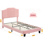 Upholstered Kids Tufted Bed Frame with Headboard