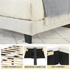 Upholstered Kids Tufted Bed Frame with Headboard