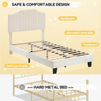 Upholstered Kids Tufted Bed Frame with Headboard