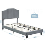 Upholstered Kids Tufted Bed Frame with Headboard