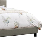 Eni Upholstered King Size Bed, Tufted Adjustable Headboard, Gray Fabric