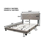 Queen Size Adjustable Upholstered Bed Frame Stain Resistant Cleans Up
