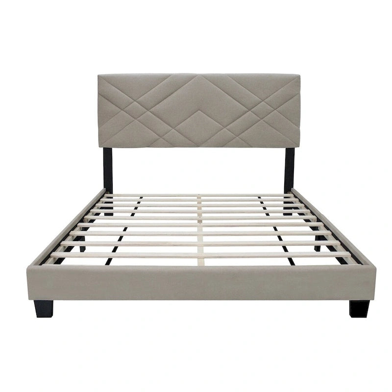 Queen Size Adjustable Upholstered Bed Frame Stain Resistant Cleans Up