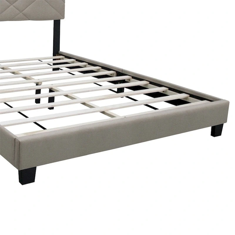 Queen Size Adjustable Upholstered Bed Frame Stain Resistant Cleans Up