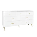 Seven-Drawer Large Chest of Drawers Cabinet with Golden Handles and Legs