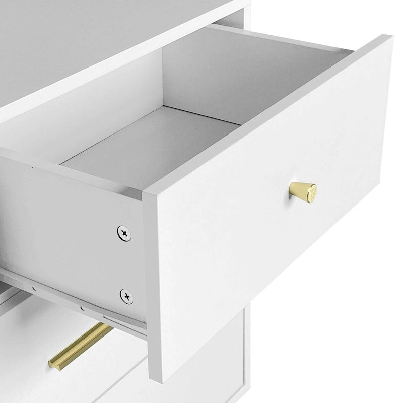 Seven-Drawer Large Chest of Drawers Cabinet with Golden Handles and Legs