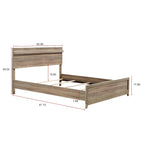Daemon 5 Piece Light Brown Panel Bedroom Set