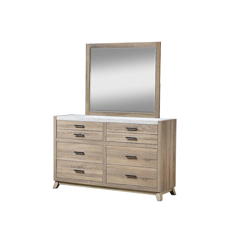 Daemon 5 Piece Light Brown Panel Bedroom Set