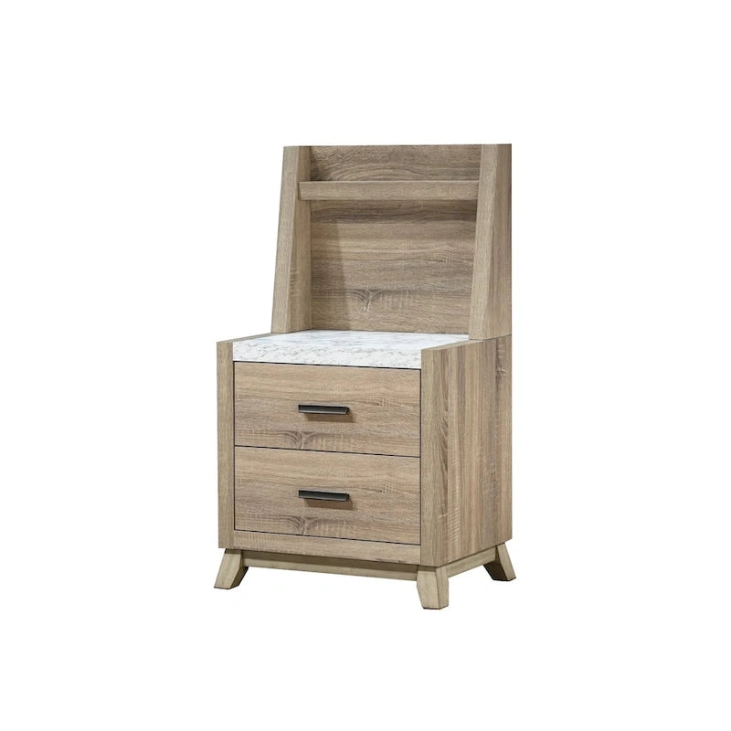 Daemon 5 Piece Light Brown Panel Bedroom Set