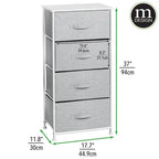 Tall Dresser Storage Tower Stand with 4 Removable Fabric Drawers