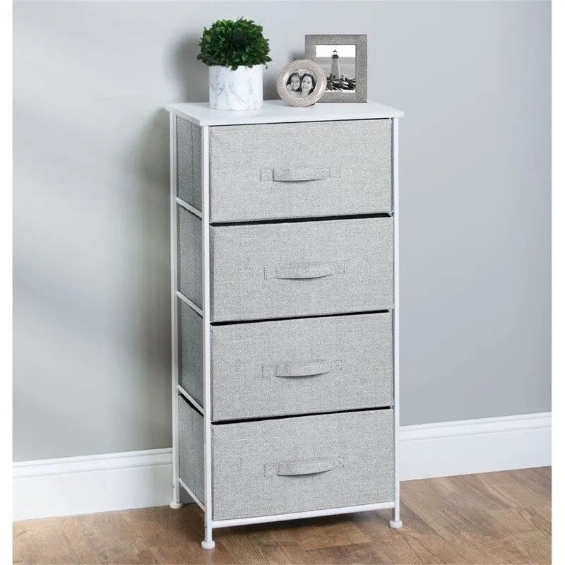 Tall Dresser Storage Tower Stand with 4 Removable Fabric Drawers
