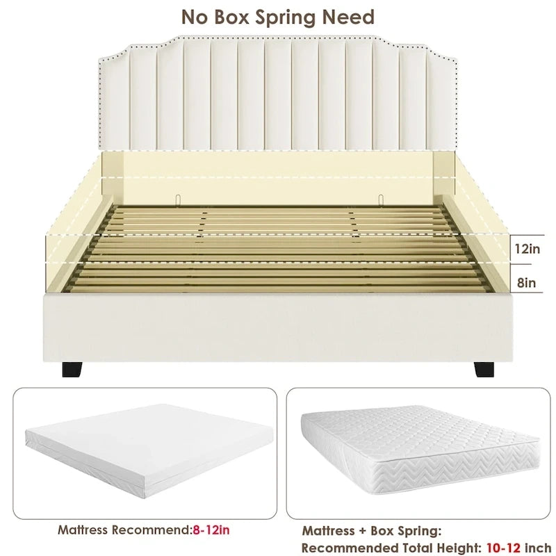 Lift Up Full Size Velvet Bed