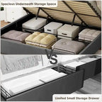Lift Up Full Size Velvet Bed