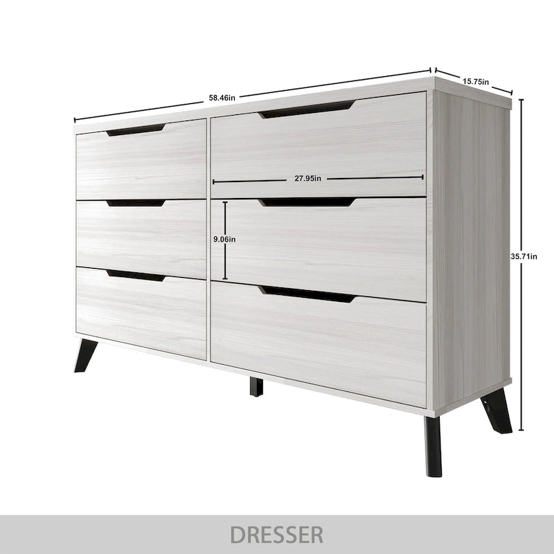 CraftPorch Chic and Vintage Wooden Dresser with 6 drawers