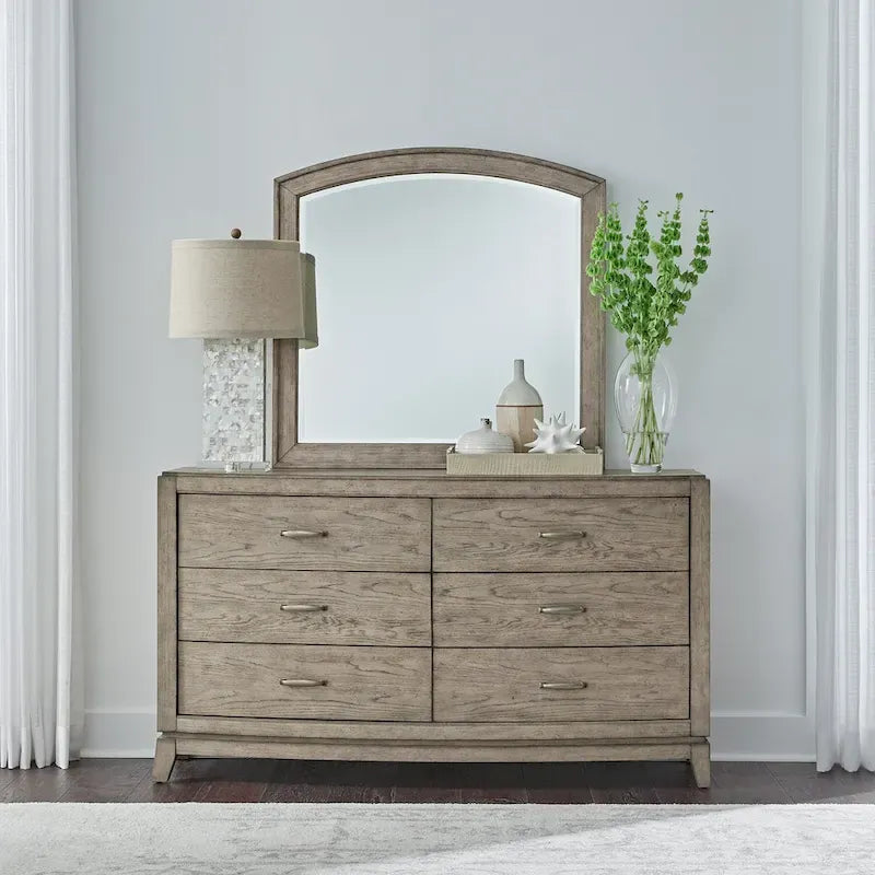 Avalon Burnished Beige Oak King Panel Storage Bed Bedroom Set