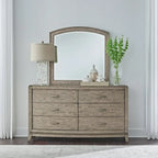 Avalon Burnished Beige Oak King Panel Storage Bed Bedroom Set