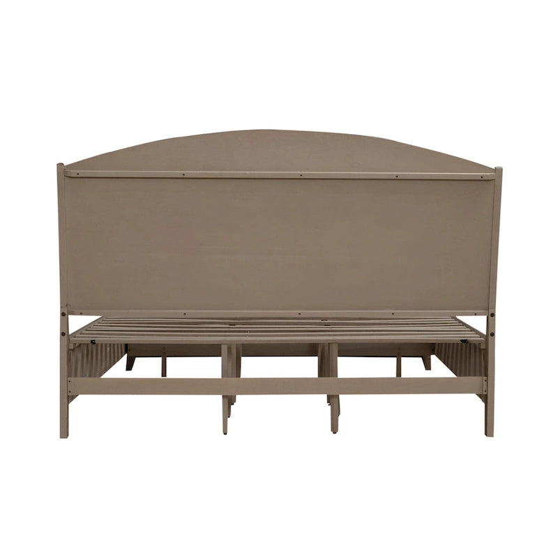 Avalon Burnished Beige Oak King Panel Storage Bed Bedroom Set
