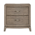 Avalon Burnished Beige Oak King Panel Storage Bed Bedroom Set