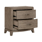 Avalon Burnished Beige Oak King Panel Storage Bed Bedroom Set