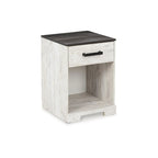 Signature Design by Ashley Shawburn Whitewash Platform Bed with 2 Nightstands