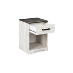 Signature Design by Ashley Shawburn Whitewash Platform Bed with 2 Nightstands