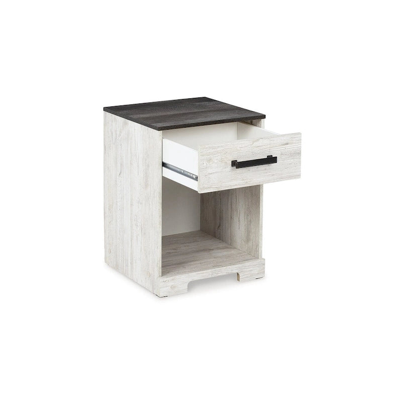 Signature Design by Ashley Shawburn Whitewash Platform Bed with 2 Nightstands